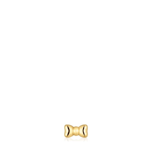 Piercing per orecchio a fiocco in acciaio color oro TOUS Ribbon