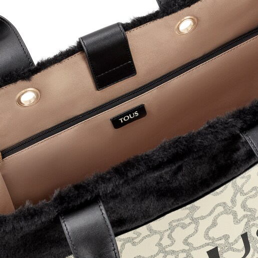 Shopping grande negro Amaya Kaos Icon Fur