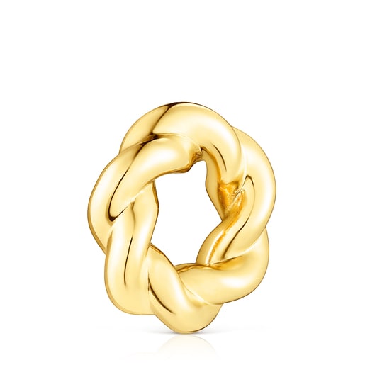 Penjoll dònut amb bany d'or 18 kt sobre plata Twisted