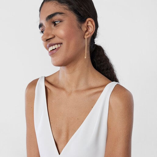 Gold TOUS Cool Joy Earring with three chains