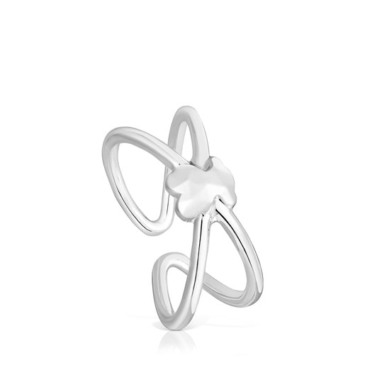 Anillo abierto oso de plata Icon Metal