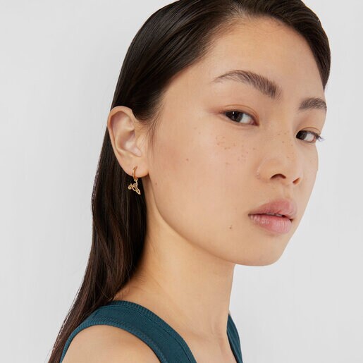 Arete Save mono con baño de oro 18 kt sobre plata