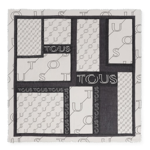 White Script Soft Scarf