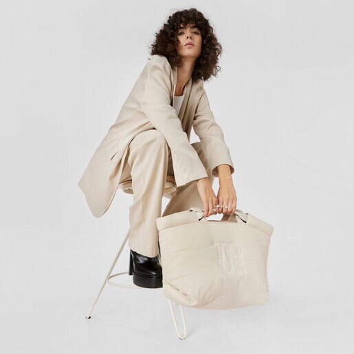 ベージュのラージトートバッグ TOUS Balloon Soft