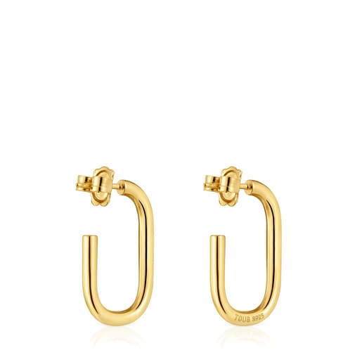 Long  mm Hoop earrings with 18kt gold plating over silver TOUS Basics