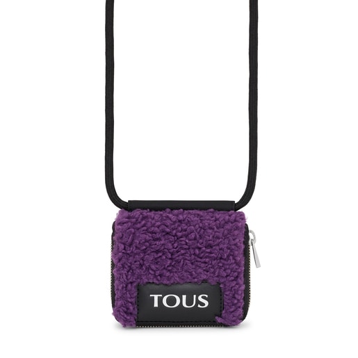 Pochette porte-monnaie à bandoulière TOUS Empire Fur lilas