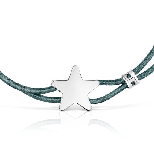 Pulsera elástica azul con estrella de plata Sweet Dolls