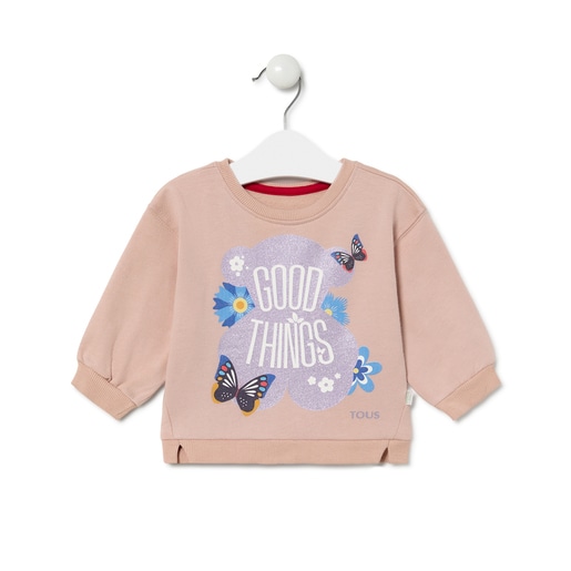 Sweatshirt estampada Casual Cor-de-rosa