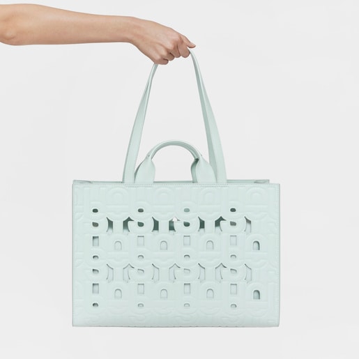 Shopper grande Amaya azul claro TOUS MANIFESTO CUT