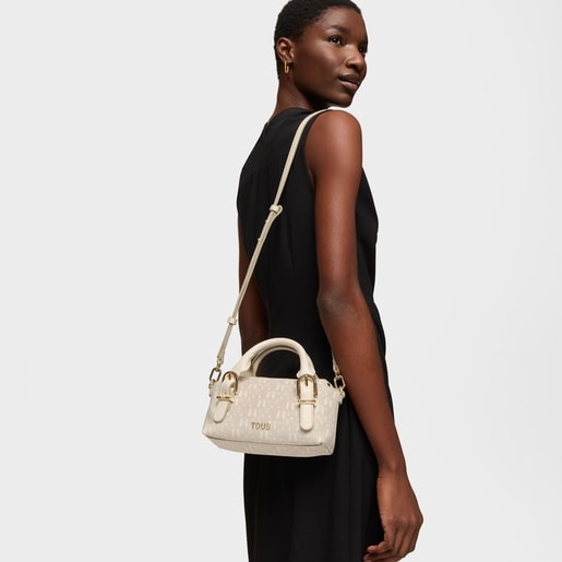 Small beige Bowling bag TOUS Buckles Silhouette