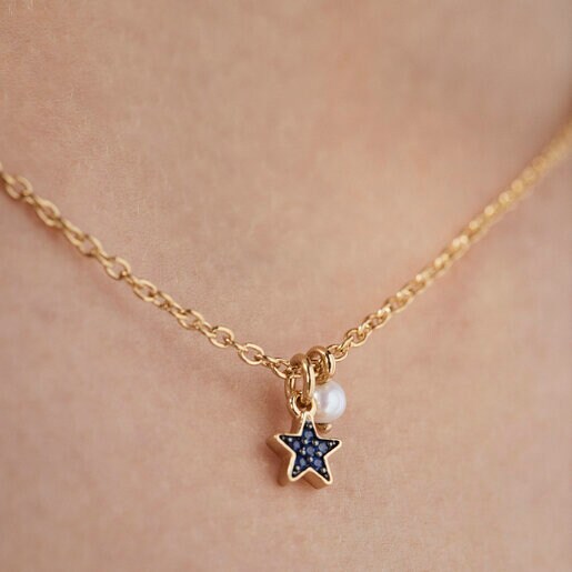 عقد New Motif من فيرميل الفضة المُزيّن بنجمة من الياقوت من TOUS