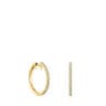 Boucles d’oreilles anneau en or avec diamants courtes de 14,5 mm Les Classiques