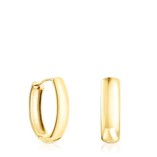 Arracades TOUS Basics oval amb bany d'or 18 kt sobre plata