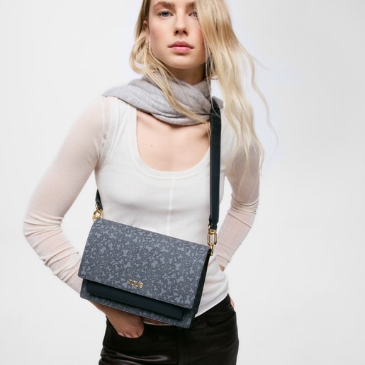 Bandolera mediana Audree gris oscuro Kaos Mini Lines