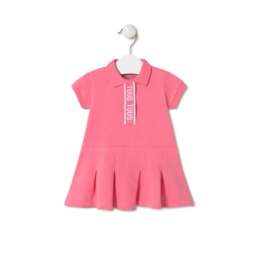 Polo-neck dress in Casual pink