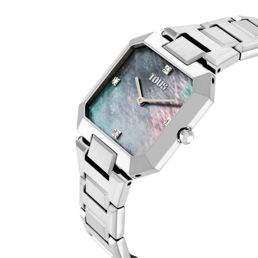 Analog watch with steel bracelet and mother-of-pearl face Karat