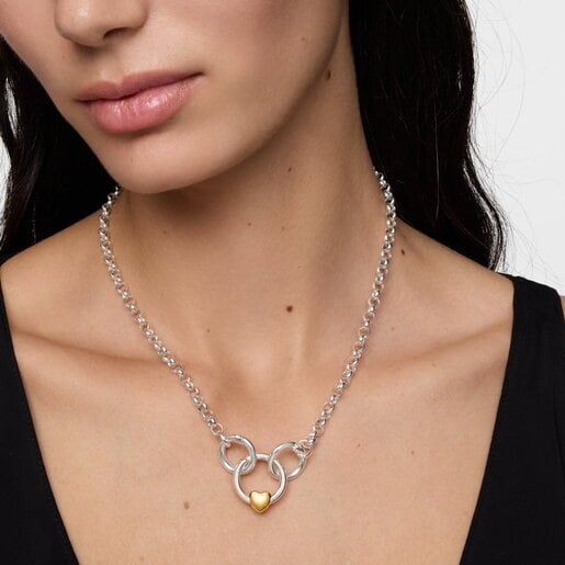 Colgante círculo bicolor TOUS Flechazo