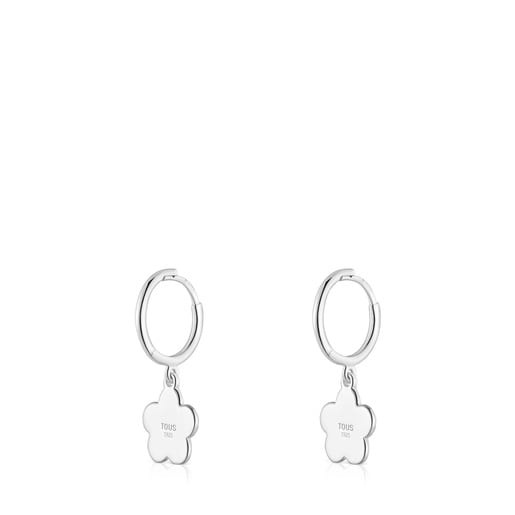 Silver Hoop earrings with flower motif TOUS Motifs