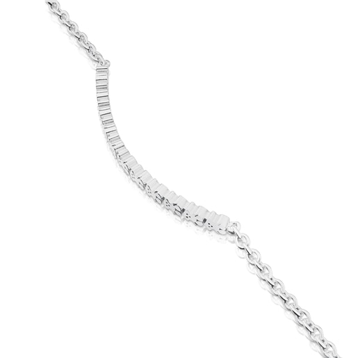 Bracciale dritto in argento da 17,5 cm