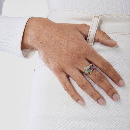 Vita butterfly ring Gold with Gemstones