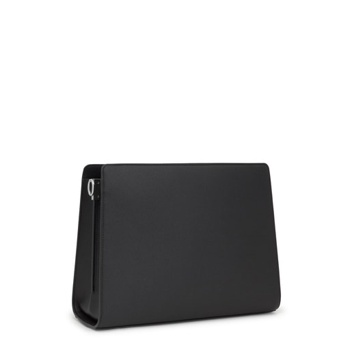 Borsa shopper nera media Audree Saffiano