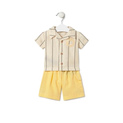 Tous - Baby BoyS Outfit In Classic Yellow - Textil