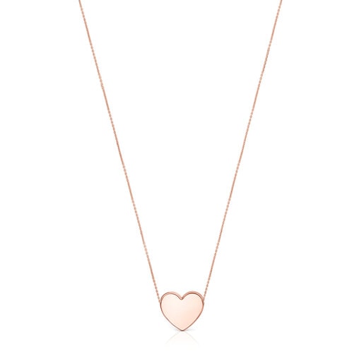 Collar corazón con baño de oro rosa 18 kt sobre plata Sweet Dolls