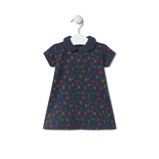 Vestido letras multicolor Casual azul marino