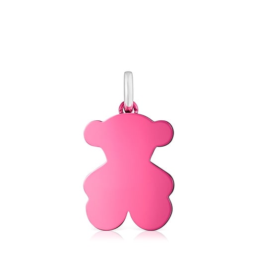 Pendente a orsetto in acciaio rosa medio Sweet Dolls