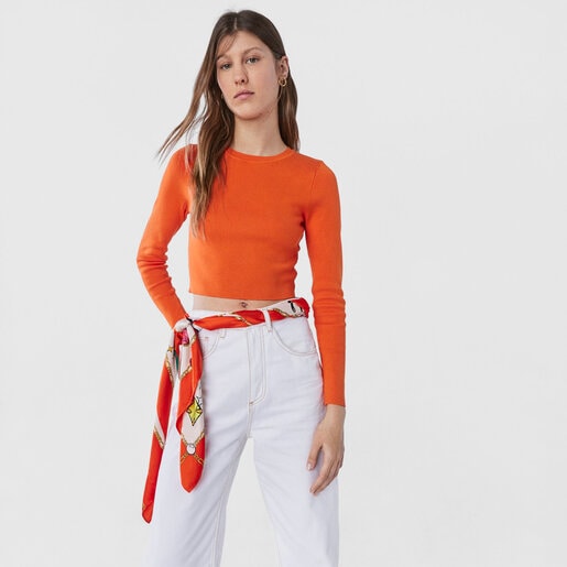 レッドカラーのスカーフ TOUS Gems