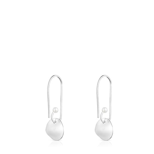 Silver Nenufar Earrings with Pearl