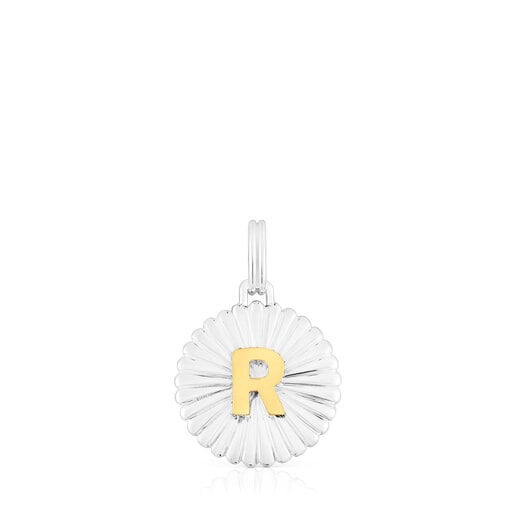 Pendentif médaille lettre R TOUS Alphabet argent et argent vermeil