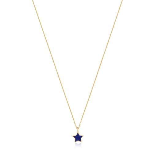 Krótki naszyjnik XXS z 14-karatowego złota z lapis lazuli
