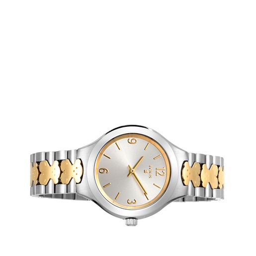 Reloj New Praga bicolor de acero/IP dorado