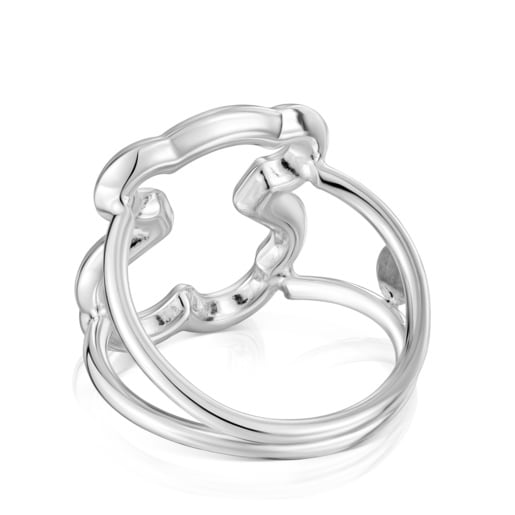 Anillo de plata motivo silueta oso  New Carrusel