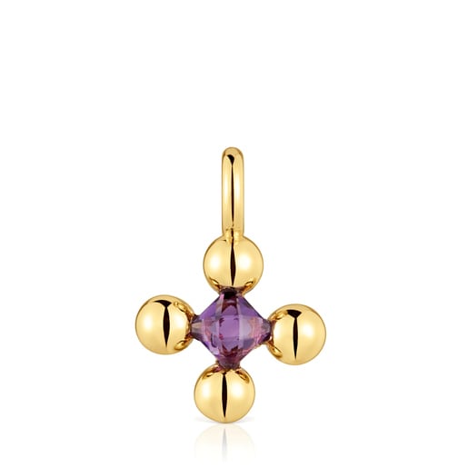 Small Pendant with 18kt gold plating over silver and amethyst Sugar Party