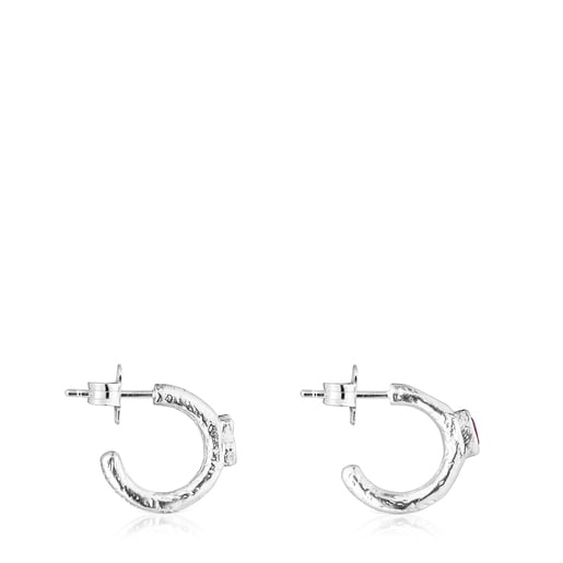 Silver Oceaan Duna Hoop earrings with amethyst