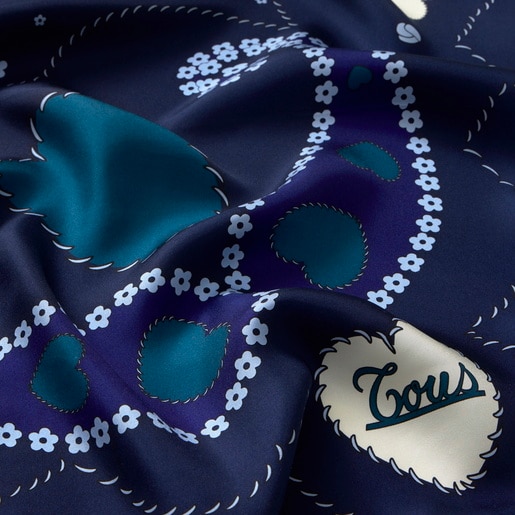Pañuelo cuadrado azul marino TOUS Motifs Paisley