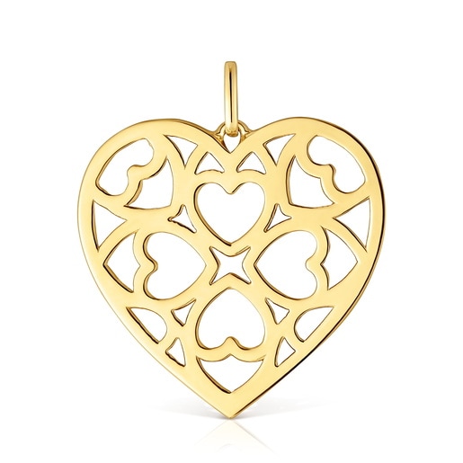 18kt gold plating over silver heart Pendant Medallions