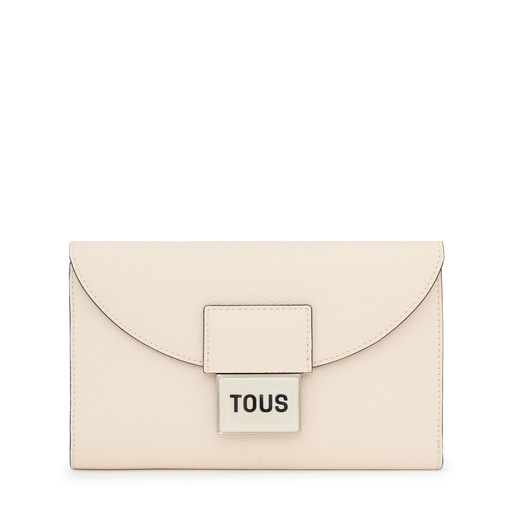 Billetera Flap beige TOUS Sylvia