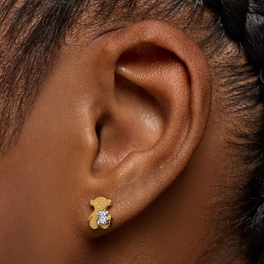 Gold Sweet Dolls Earrings with Diamonds