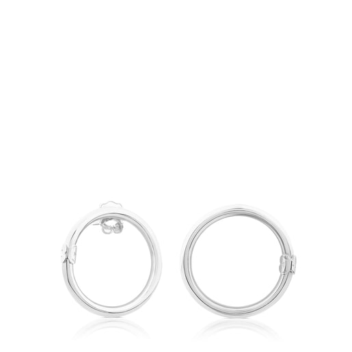 Large Silver Hold Earrings