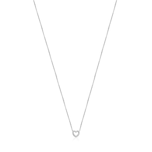 White Gold Les Classiques heart Necklace with Diamonds