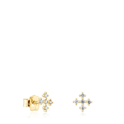 Aretes cruz de oro y diamantes Les Classiques