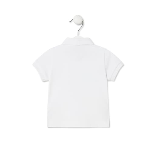 Piqué polo t-shirt in Casual white