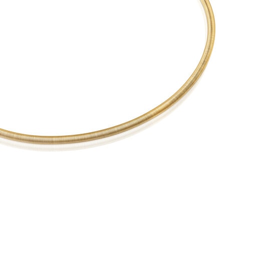 Halskette Mesh Tube aus goldfarbenem IP-Stahl, 4 mm
