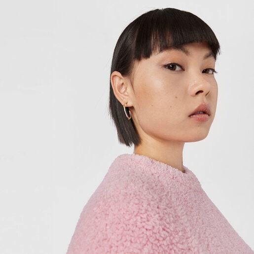 עגילי חישוק Beach מוורמיל כסף וכסף