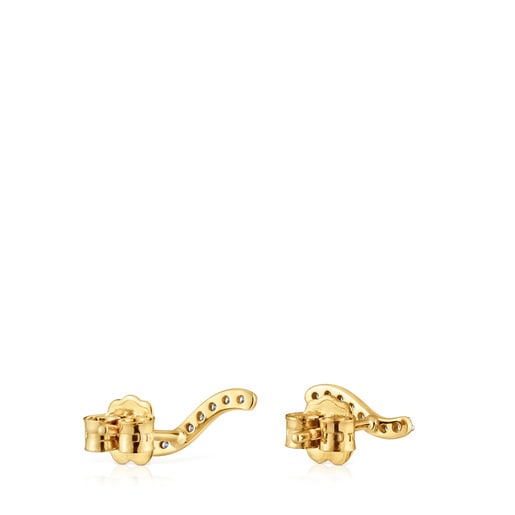 Gold Strip earrings with 0.09ct diamonds Les Classiques