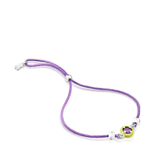 Purple cord TOUS Vibrant Colors Bracelet with amethyst and enamel