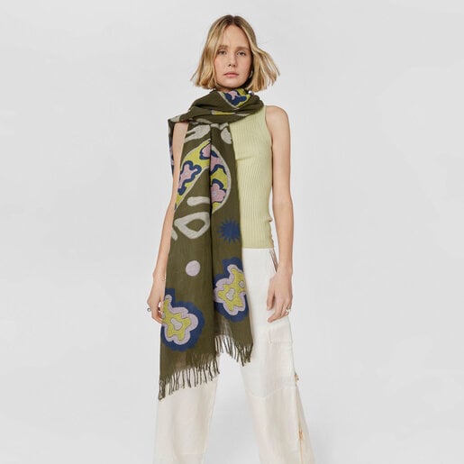 TOUS Khaki jacquard TOUS Tilsa Foulard | Westland Mall